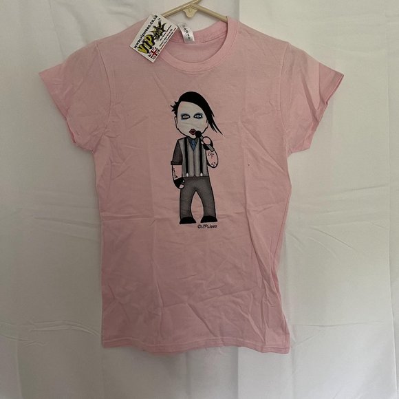 Women's Gildan VIPWees Marilyn Manson Inspired Charles Monroe Tee Shirt Small - Picture 1 of 5